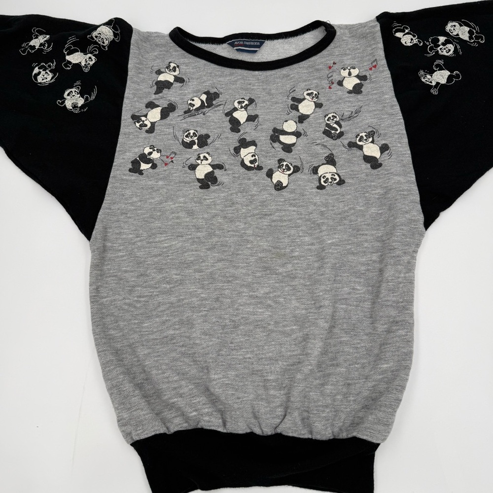 Vintage Avon Fashions Gray Panda Women’s Sweater